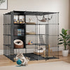 Large Cat Cage Indoor Catio Cat Enclosures 4 Tier Kennel Metal Playpen w/Hammock