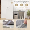 3-Tier Rack Shoe Storage Bench Entryway Bench w/ Cushion White