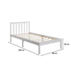 Single Pine Solid Wood Bed 3ft White Low End Slatted Base Furniture Headboard