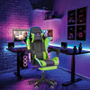Gaming Chair with Bluetooth Speakers RGB LED Lights & Reclining Footrest Xzkmdww