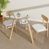 Round Glass Dining Table w/Tempered Glass Tabletop-Natural