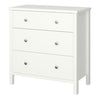 Off-White 3 Drawer Chest - Scandinavian Wooden Storage Unit, Metal Handles
