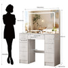 Large Dressing Table with 7 Drawers LED Dimmer Mirrow Makeup Desk Vanity Morden