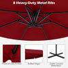 Heavy-Duty Outdoor Parasol 290 cm Offset Hanging Umbrella-Red