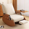 Upholstered Rocking Recliner Chair w/Footrest–High Back Adjust Lounge Armchair