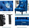 Velvet Wingback Armchair High Back Tufted Chair for Bedroom Living Room