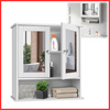 BRIEFNESS Modern Wall-Mounted Bathroom Vanity with Double Mirrors, Waterproof MD