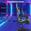 RGB LED Gaming Chair Racing Chair Office Computer PC Recliner with Music Speaker