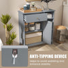 Freestanding Kitchen Cupboard Storage Organizer w/Large Drawer-White
