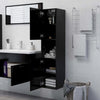 Bathroom Cabinet Black Engineered Wood Cupboard Wall
