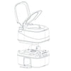 Large 24L Portable Toilet Flushing Chemical Potty Camping Caravan Easy Clear UK