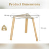 Round Glass Dining Table w/Tempered Glass Tabletop-Natural