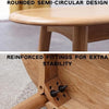Solid Oak Wood Dining Bench Original Wood Color Half-Round Seat 47in