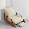 Upholstered Rocking Recliner Chair w/Footrest–High Back Adjust Lounge Armchair