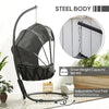 Hanging Egg Chair Swing Hammock Chair with Stand Cushion Retractable Canopy Grey
