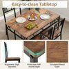 5 Pcs Dining Table Set Industrial-Style Kitchen Table & 4 Chairs-Coffee