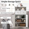 Freestanding Storage Cabinet with 2 Adjustable Shelves-White