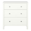 Off-White 3 Drawer Chest - Scandinavian Wooden Storage Unit, Metal Handles