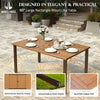 Home Dining Table Outdoor Rectangular Patio Table w/Umbrella Hole Garden