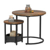 Coffee Table for living room Set of 2 Small Round Tables with Storage Side Table