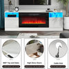 White 70inch TV Stand Unit Cabinet with Electric Fireplace & 12 Colour LED Light
