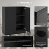 Freestanding Buffet Cabinet Storage Organizer with Anti-toppling Device-Black