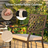 Outdoor Bar Height Chairs 2 Pack Patio Bar Stools Set W/ Soft Seat Cushions