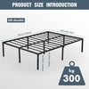 High Metal Bed Frame 4ft 6 Double Bed Heavy Duty With Underbed Storage 135x190cm
