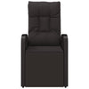 Reclining Garden Chair with Cushions Recliner Black Poly Rattan vidaXL