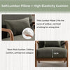 2x Mid Century Lounge Chairs – Solid Wood Frame, High Back, Linen Seat