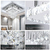 Crystal LED Ceiling Light Square Chandelier Flush Mount Living Room Bedroom Lamp