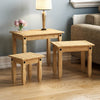 Nest of Tables Corona 3 Piece Set Solid Pine Wood Side End Living Room Table