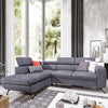 Corner  Sofa Bed ALICO Left Grey With Storage And Adjustable Headrests