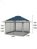 3x3m Pop-up Heavy Duty Gazebo Garden Canopy Tent Detachable w/ Mosquito Netting