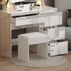 Vanity Dressing Table Set w/ LED Mirror High Gloss 4 Drawers Makeup Desk Bedroom