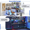 Reversible Corner Computer PC Desk w/Hutch & CPU Stand-Brown