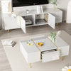 Modern High Gloss White Coffee Table & TV Cabinet Combination Set Storage Unit