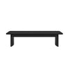 Large Black Oak Dining Bench with Fluted Legs - 180cm - Seats 3 - Jarel JAR016A