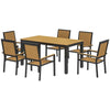 6 Seater Aluminium Garden Dining Set with Stackable Chairs, Natural