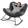Indoor Outdoor Rocking Chair Oversized Egg Papasan Chair-Grey