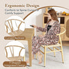 Wishbone Dining Chair Set of 2 Modern Weave Armchairs-Natural