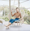 Relax Hanging Chair Swing Hammock Uplifting Robust For Indoor &Outdoor Use Beige