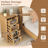 Bamboo Storage Cabinet 4-Drawer Dresser-Natural