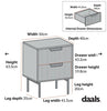 Daals Richmond Ridged 2 Drawer Bedside Table - Black