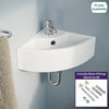 Small Quarter Corner Basin Sink Wall Mounted with Mono Mixer Tap | Tulla