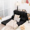 6-Position Foldable Lazy Sofa Bed Adjustable Floor Sofa-Black
