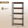 157cm Etagere Bookcase 5-Tier Bookshelf w/ Adjustable Shelves Brown