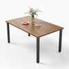 Home Dining Table Outdoor Rectangular Patio Table w/Umbrella Hole Garden