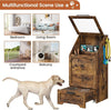 Dog Feeding Station with 2 Elevated Bowl Flip Top Dog Food Toy Storage Container