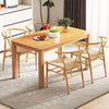 Wishbone Dining Chair Set of 2 Modern Weave Armchairs-Natural